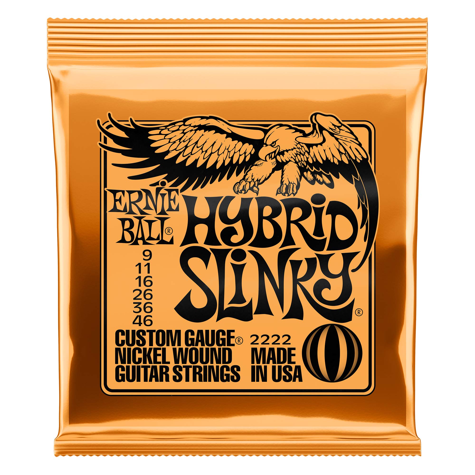 Ernie Ball Hybrid Slinky Electric Guitar Strings - 4 Pack (Gauges 9-46) - P02222 - Perfect for Rock, Blues & Metal Guitarists - Studio & Stage Performance