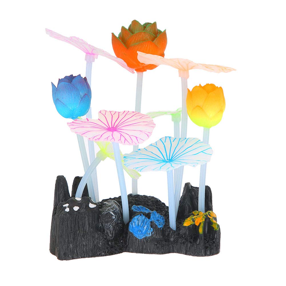 Shanrya Artificial Water Plants for Aquarium - 6 Lotus Leaves & 3 Lotus Flowers - Realistic Fake Aquatic Plants for Fish Tank Decor - Perfect for Freshwater & Saltwater Aquariums, Home & Office Decor