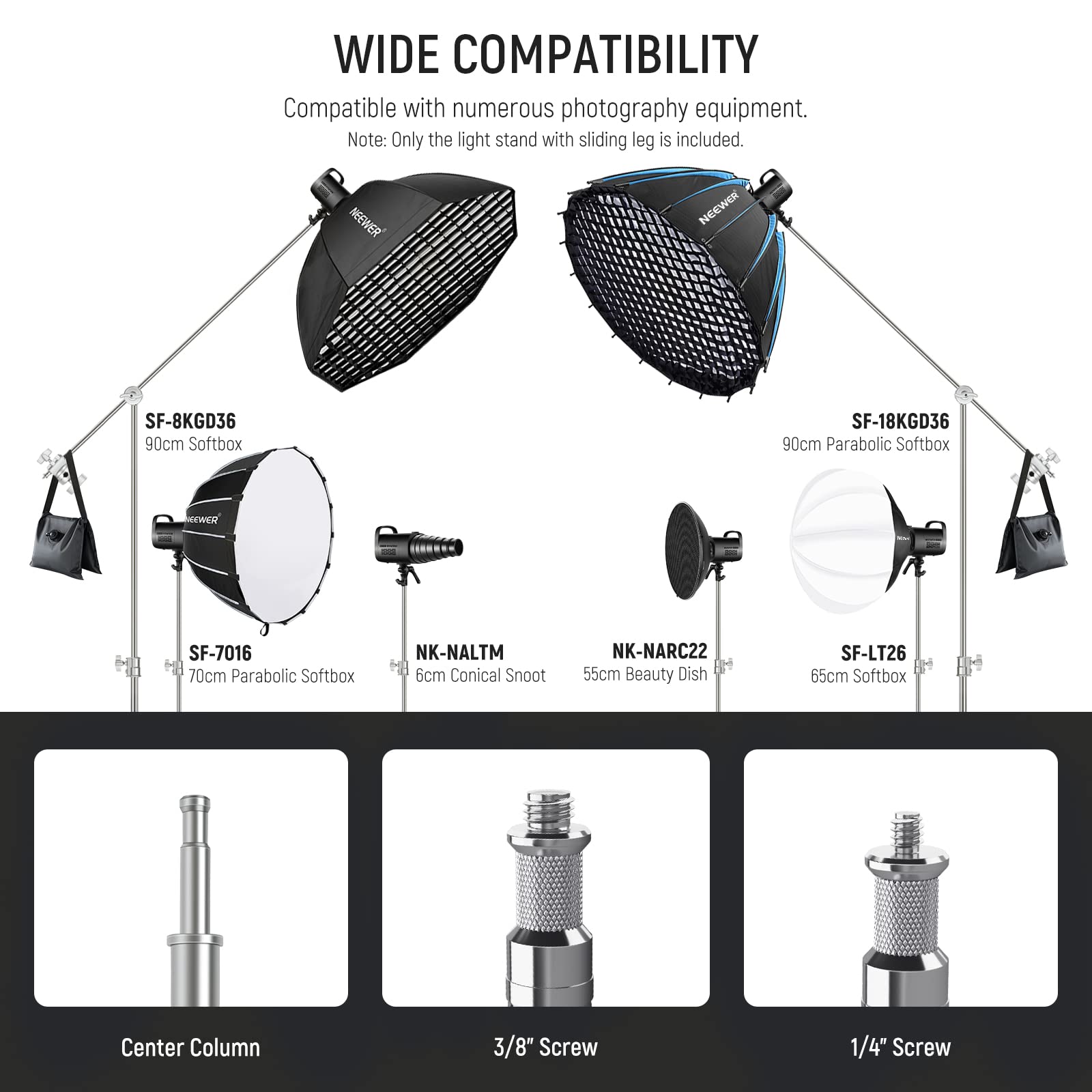 NEEWER Professional C Stand with Boom Arm - 100% Stainless Steel Heavy Duty Photography Light Stand, 10.8ft Max Height with Air Cushion & 4.2ft Holding Arm for Studio Lighting, Softbox, Reflector - Perfect for Photography Studios, Video Production, and Film Sets
