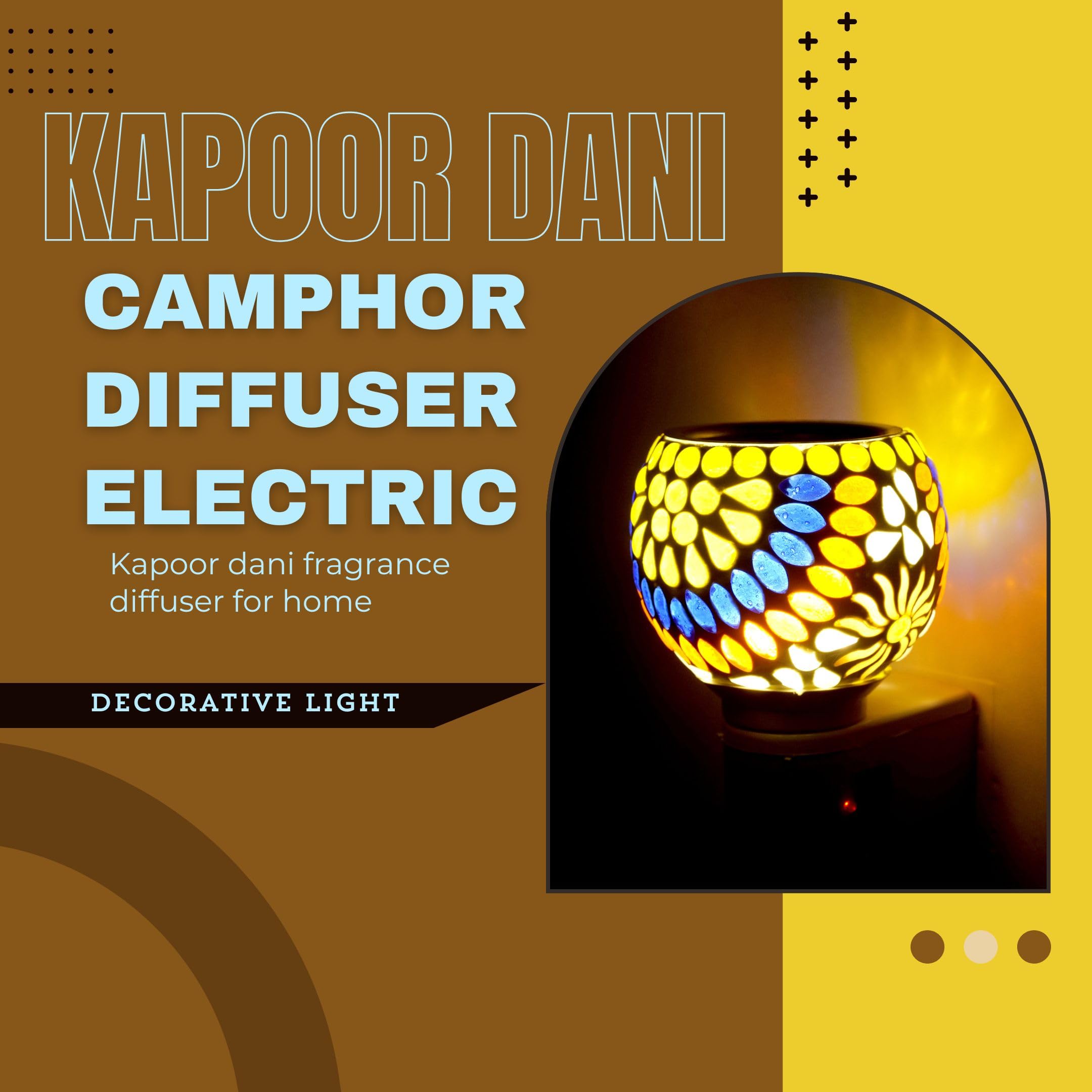 Premium Ceramic Aroma Diffuser & Night Light - Essential Oil Burner with On/Off Switch for Home Fragrance, Yoga, Meditation and Relaxation Spaces