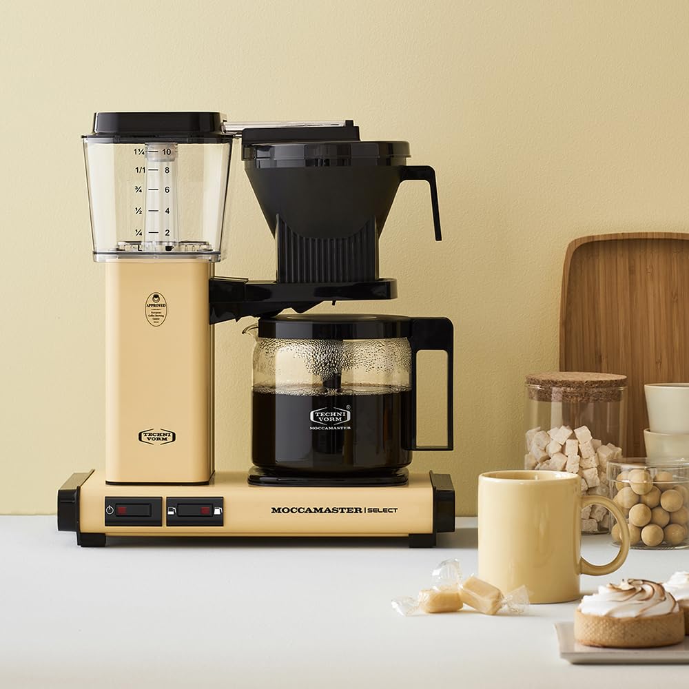 Moccamaster KBG Select Drip Coffee Maker - 1.25L Capacity, Pastel Yellow, Perfect for Home & Office Brewing | Fresh Coffee Every Morning