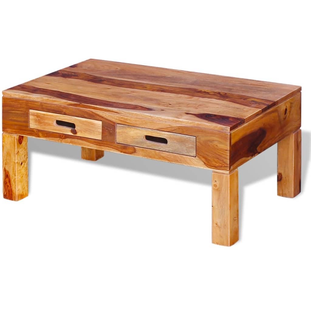 Solid Sheesham Wood Coffee Table - Handcrafted Modern Living Room Furniture for Home Decor & Stylish Interior Design