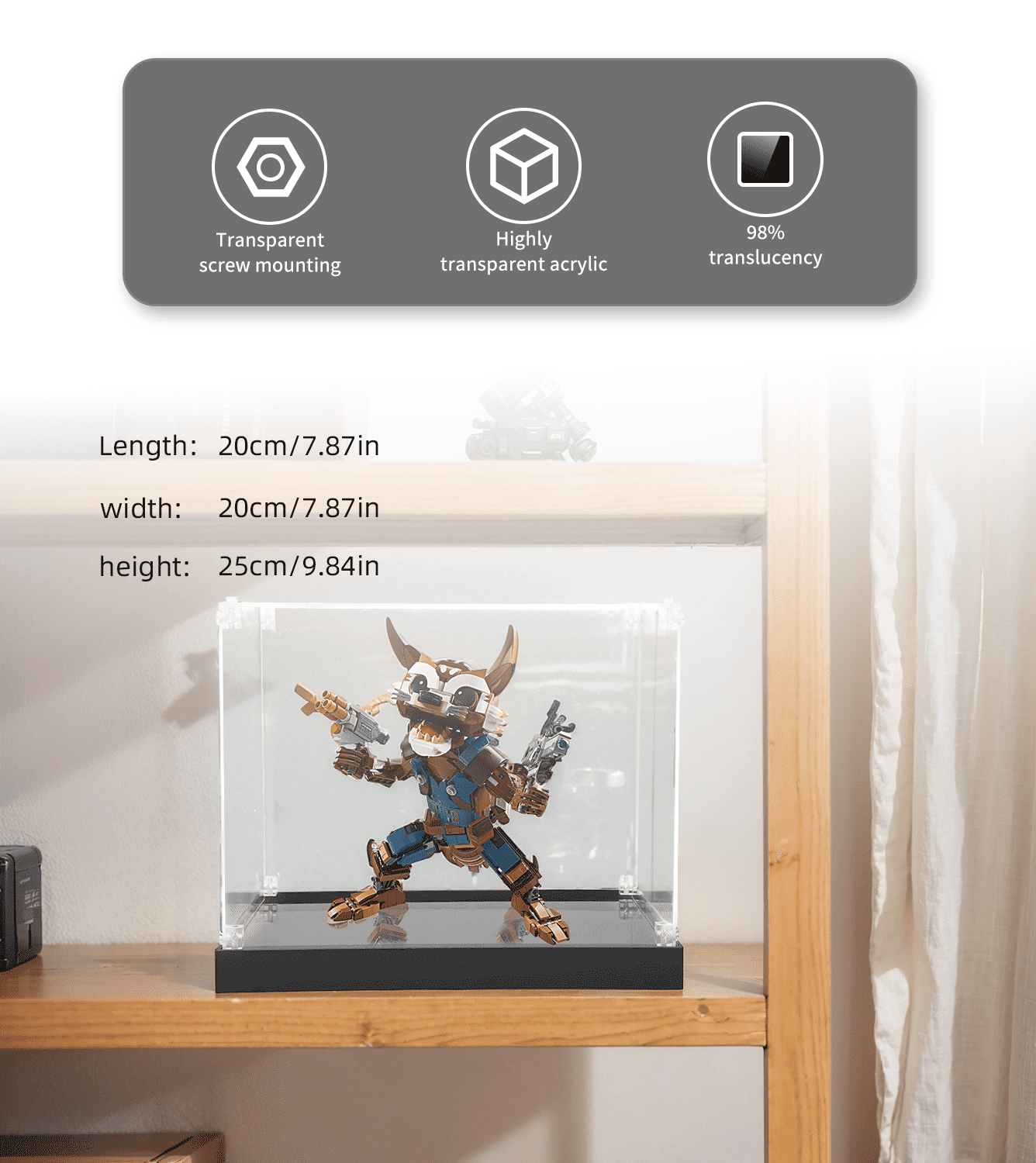 LEGO Rocket & Baby Groot 76282 Display Case - Premium Acrylic Showcase for Collectible Building Sets - Perfect for Home Decor, Office Display & Gift Presentation