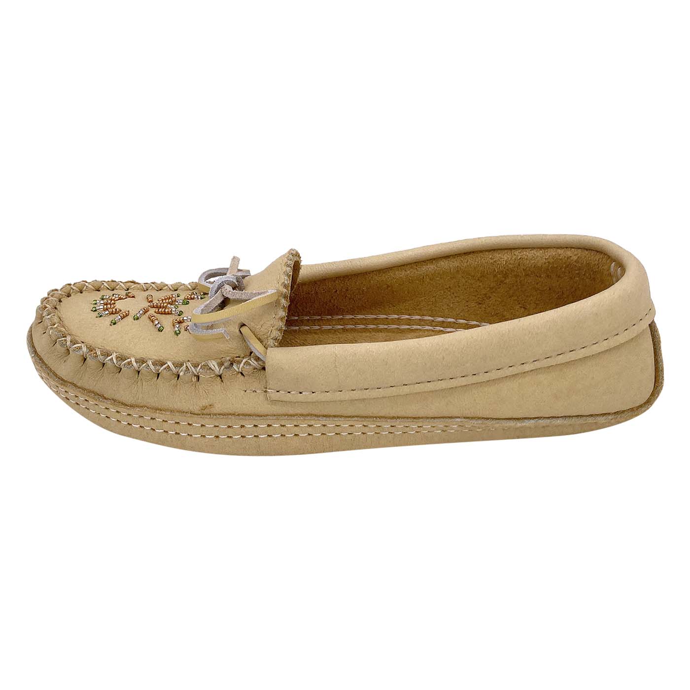 Women's Soft Sole Moose Hide Leather Moccasins - Comfortable Indoor/Outdoor Slippers for Home, Office & Travel
