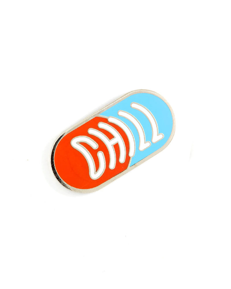Chill Pill Pin - Funny Stress Relief Enamel Pin for Backpacks, Jackets & Gifts - Perfect for Anxiety Awareness & Mental Health Support