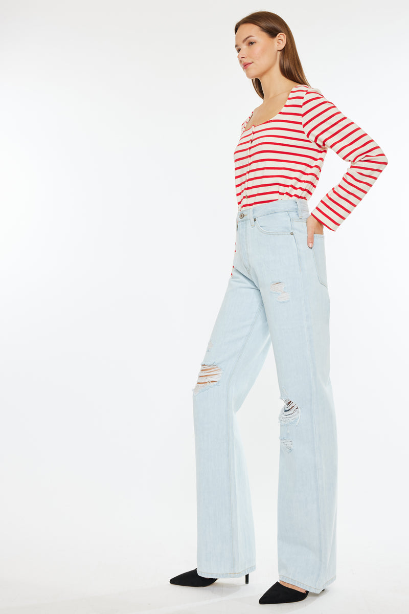 Montana Ultra High Rise 90's Flare Jeans for Women - Vintage Retro Stretch Denim Pants | Perfect for Casual Wear, Parties & 90s Fashion Outfits