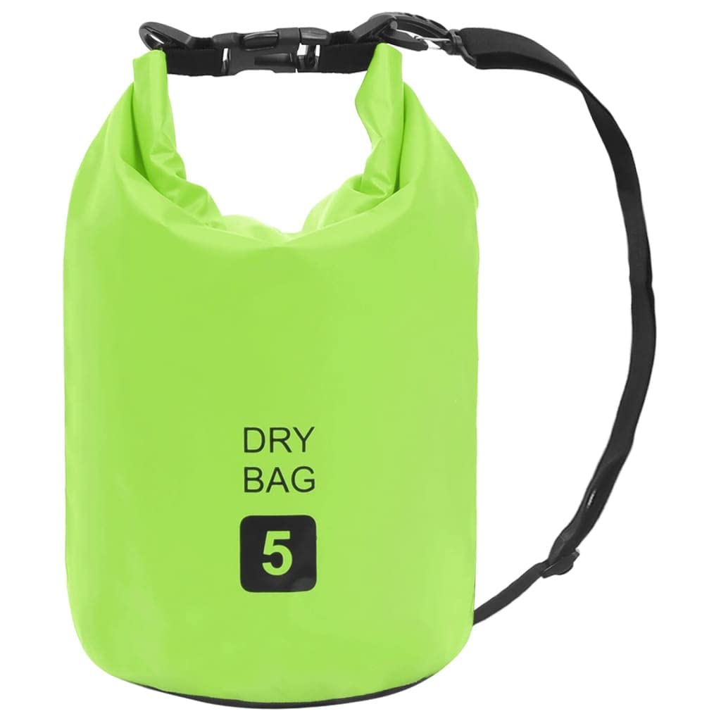 **vidaXL Waterproof Dry Bag with Zipper - Green PVC Backpack for Boating, Kayaking & Water Sports | Durable Duffel Bag for Swimming, Fishing & Outdoor Adventures**