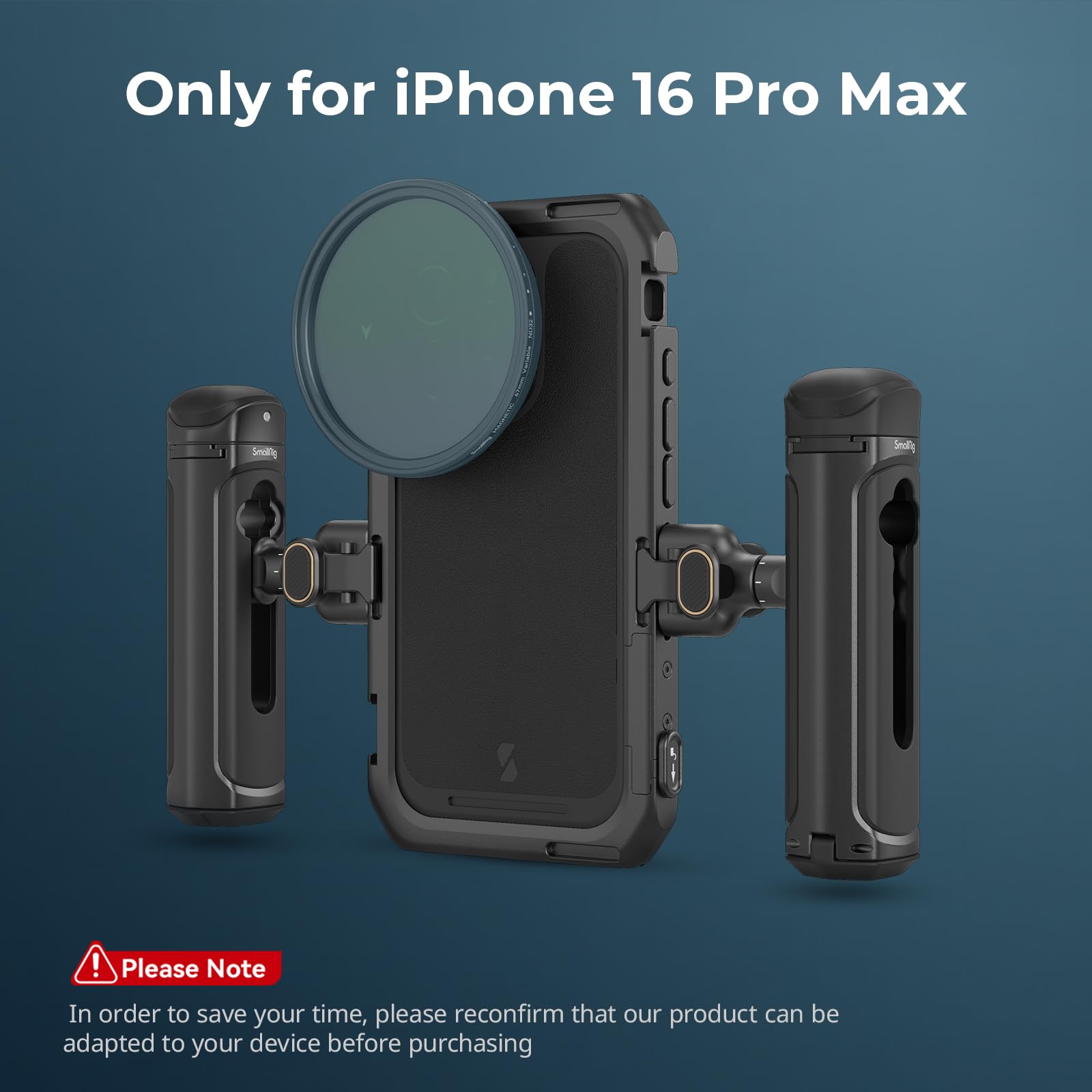 SMALLRIG iPhone 16 Pro Max Video Cage Kit - Dual Handheld Rig with Wireless Quick Release Side Handle for Professional Video Recording, YouTube, Live Streaming & Vlogging | Perfect for Content Creators, Filmmakers & Social Media Influencers