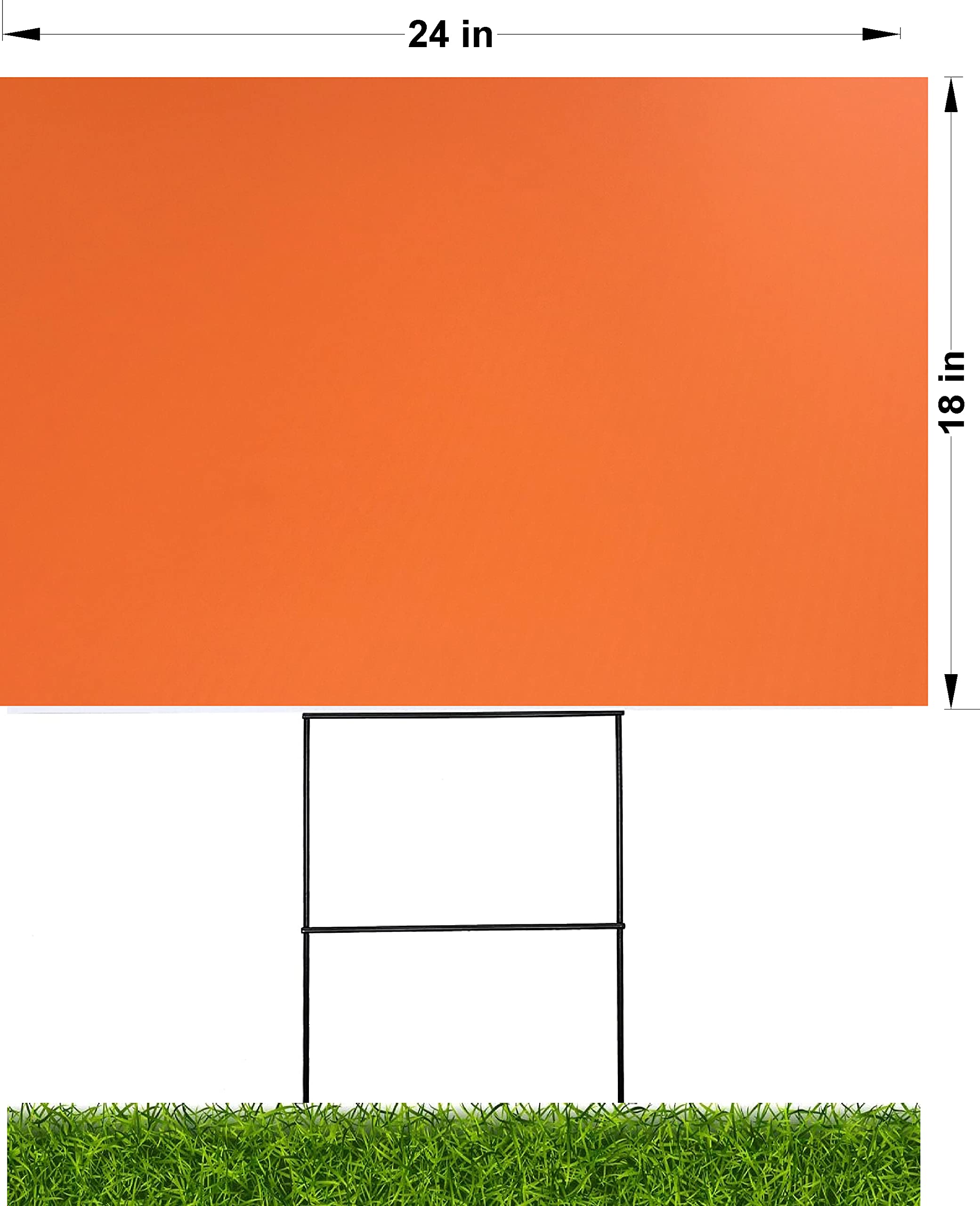 20 Pack 18x24 Inch Orange Corrugated Plastic Sign Boards with 24