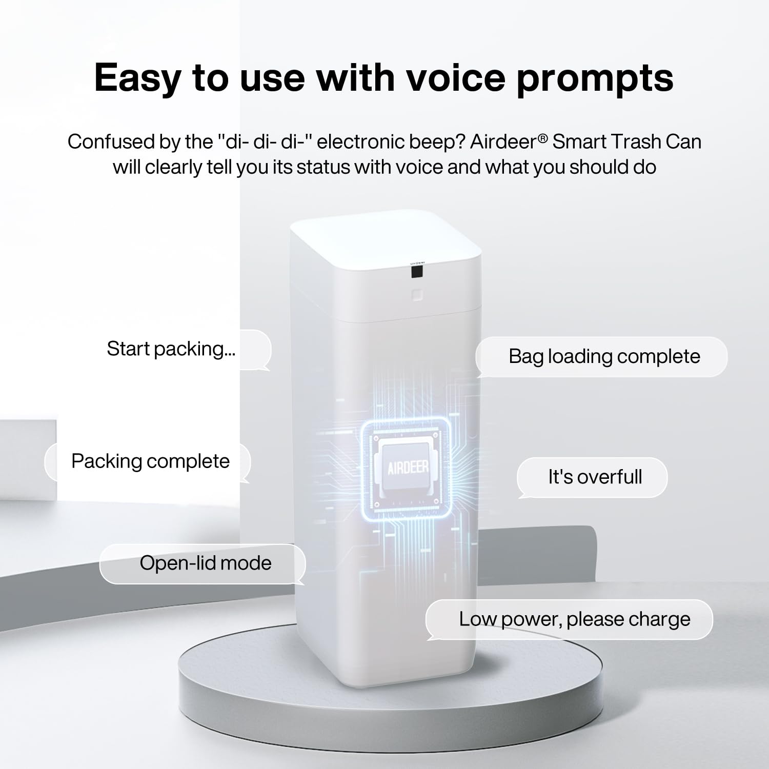 Automatic Trash Can 8 Gallon - Self Sealing Smart Motion Sensor Garbage Bin with Lid - Touchless Self-Changing Wastebasket for Kitchen, Bathroom, Bedroom & Office - Includes 6 Refill Rings (White, L2) - Perfect for Hygienic Home & Commercial Spaces