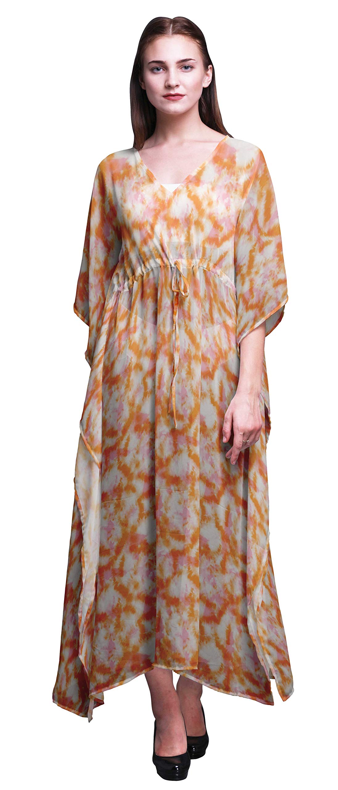 Bimba Beach Kaftan - Women's Flowy Maxi Dress Cover Up, Long Summer Kimono Bikini Coverup for Pool, Beach & Vacation | Lightweight Boho Chic Swimwear Dress