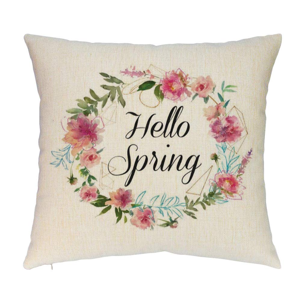 Easter Square Pillow Cover - Decorative Sofa Cushion Case for Living Room, Bedroom, Chair - Home Decor Accent for Spring & Holiday Season