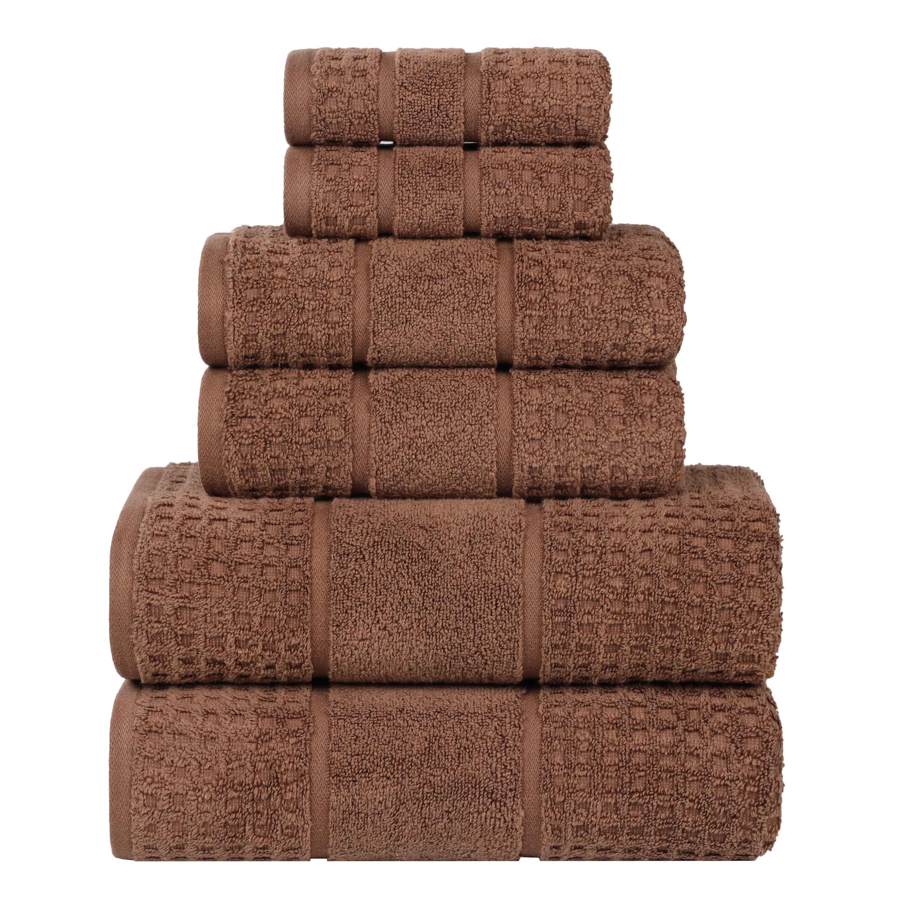 Premium 6-Piece Zero Twist Cotton Waffle Towel Set - Ultra Soft & Absorbent Honeycomb Weave Bath Towels for Spa, Gym & Luxury Home Use