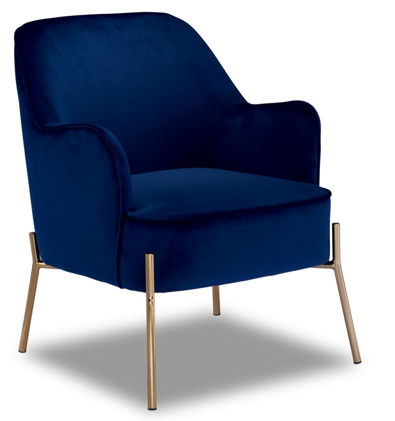 Charisma Accent Chair Navy Blue - Stylish Mid-Century Modern Lounge Chair for Living Room, Bedroom & Office Decor