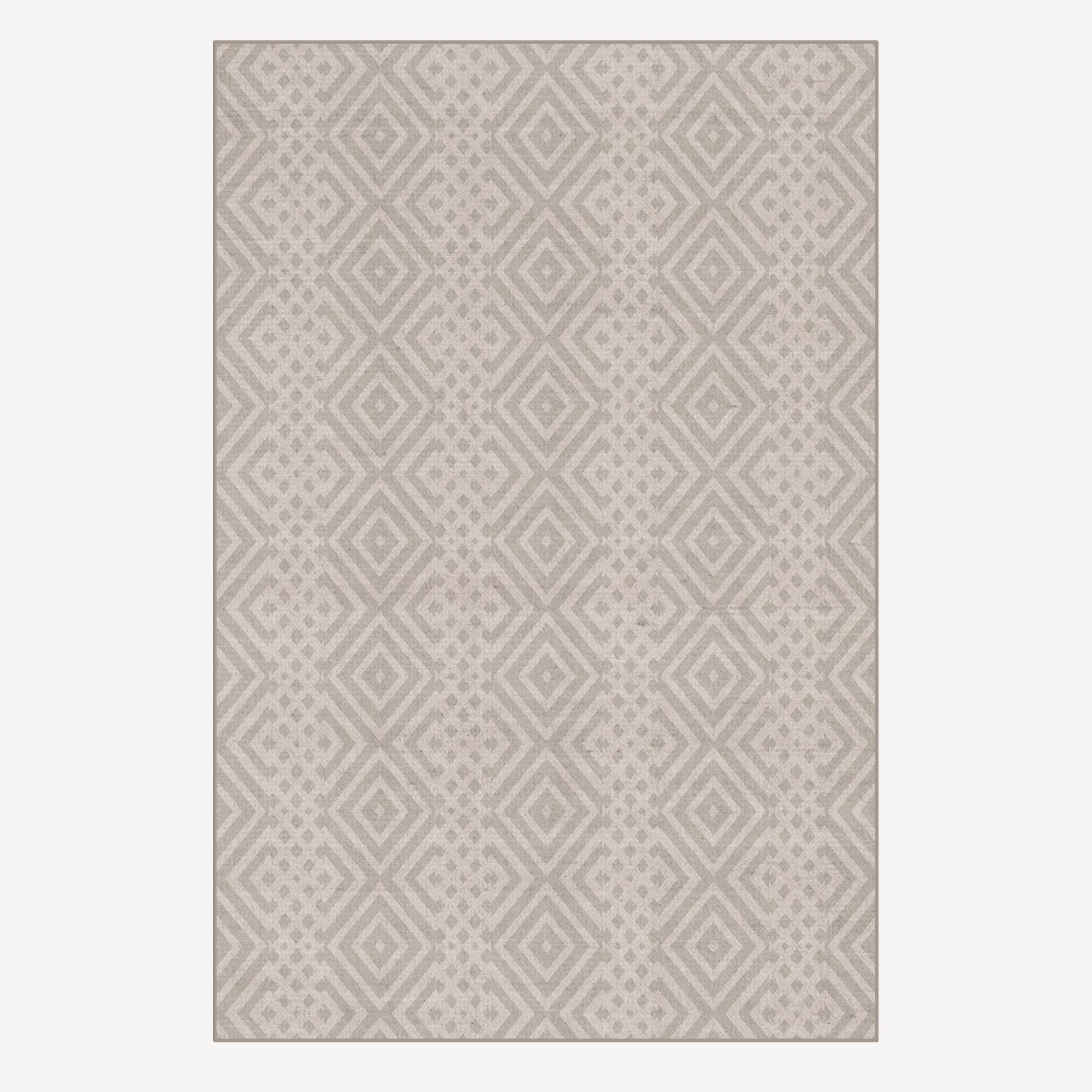 Vintage Diamond Pattern Easy Clean Rug - Pet Friendly Indoor Area Rug for Living Room, Bedroom - Final Sale