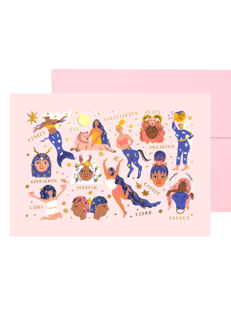 Vintage Pink Astro Themed Postcards for Women - Perfect for Scrapbooking, Greeting Cards & Wall Art Decor