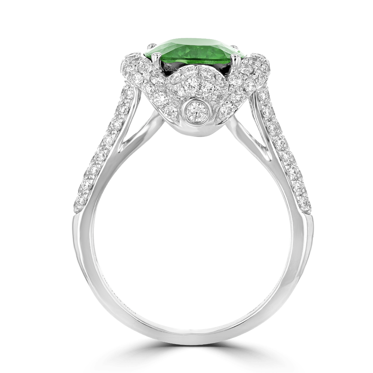 18KT White Gold 3.56 CT Tourmaline & 0.85 CTW Diamond Halo Ring for Women - Elegant Jewelry Gift for Engagement, Wedding & Anniversary