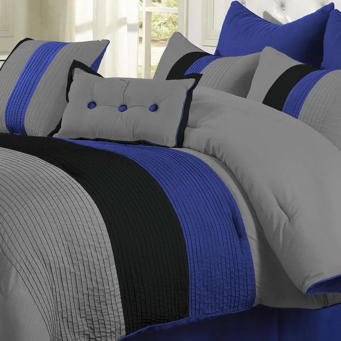 Florence 8-Piece Comforter Set with Shams, Bed Skirt & Pillow Cases - Queen Size Luxury Bedding for Master Bedroom & Guest Room