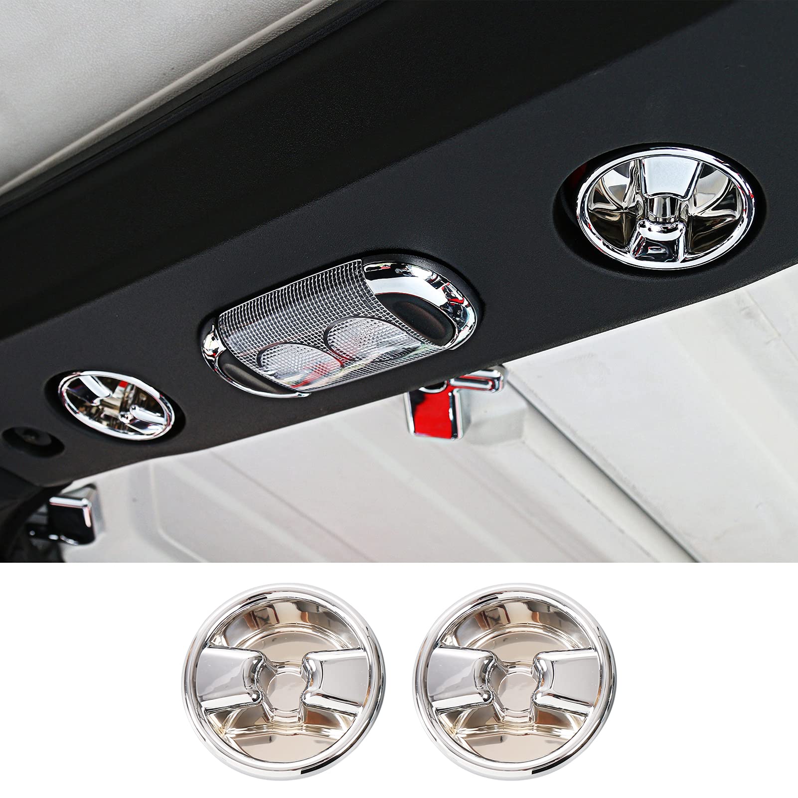 2007-2018 Jeep Wrangler JK JKU 2/4 Door Roof Top Mounting Knob Screw Cover - Chrome Interior Accessories for Hardtop & Soft Top Installation & Protection
