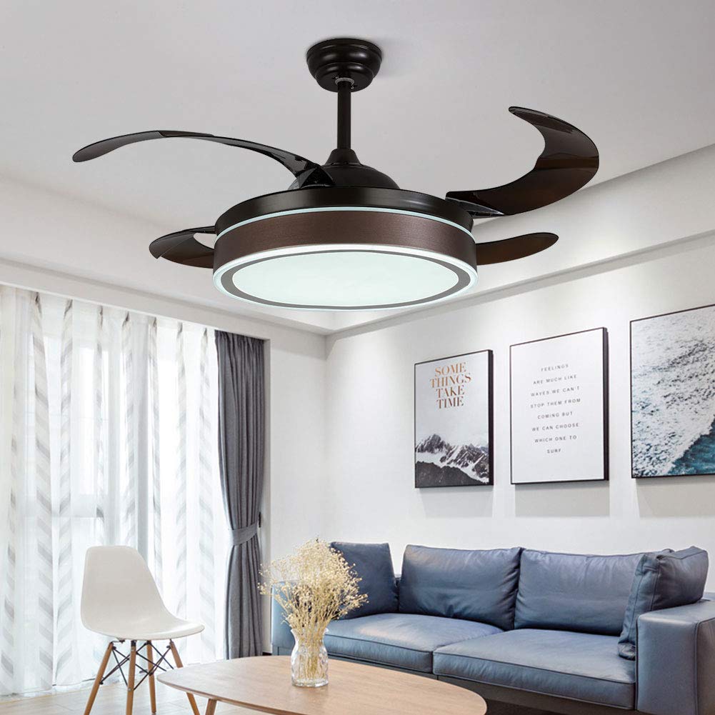 42 Inch LED Ceiling Fan with Lights and Remote Control - Modern Chandelier Fan for Bedroom, Dining Room, Living Room - 3 Speed, 3 Color Options - Perfect for Home Cooling and Stylish Lighting (Style 1)