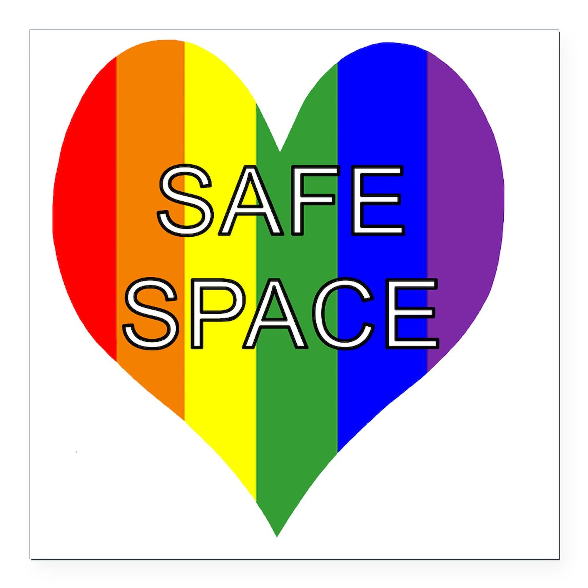 Safe Space Middle Square Car Magnet 3x3 Inch - Magnetic Bumper Sticker for Cars, Trucks & Vehicles - LGBTQ+ Pride Ally Support Decal - Perfect for Daily Commute, Road Trips & Showing Support