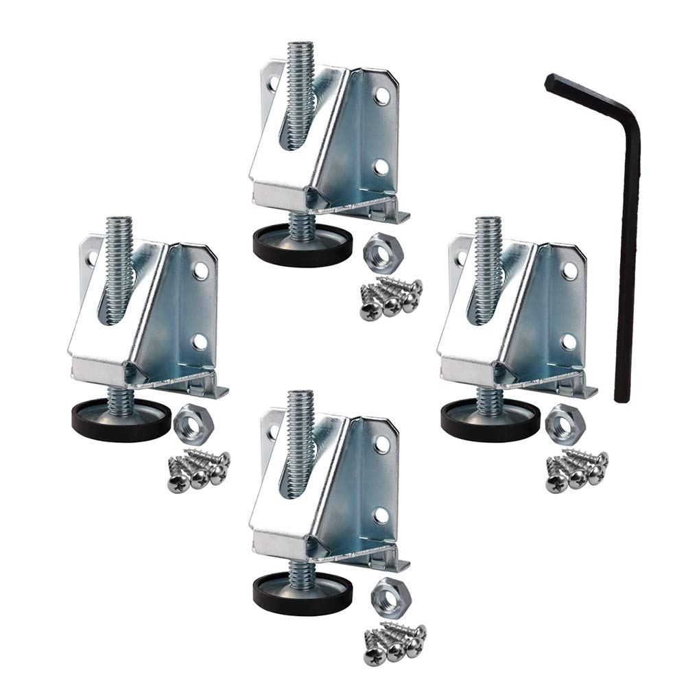 Heavy Duty Adjustable Leveling Feet for Furniture, Cabinets, Workbench & Shelving Units - 4 Pack - Perfect for Uneven Floors & Wobbly Furniture Stabilization