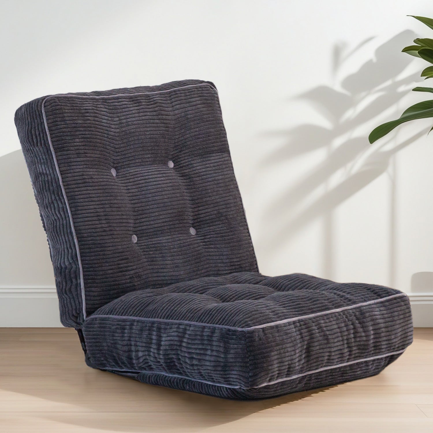 MAXYOYO Adjustable Floor Chair - Ergonomic Gaming & Meditation Chair with Lumbar Support, Dark Grey - Perfect for Home Office, Yoga, Reading & Relaxation