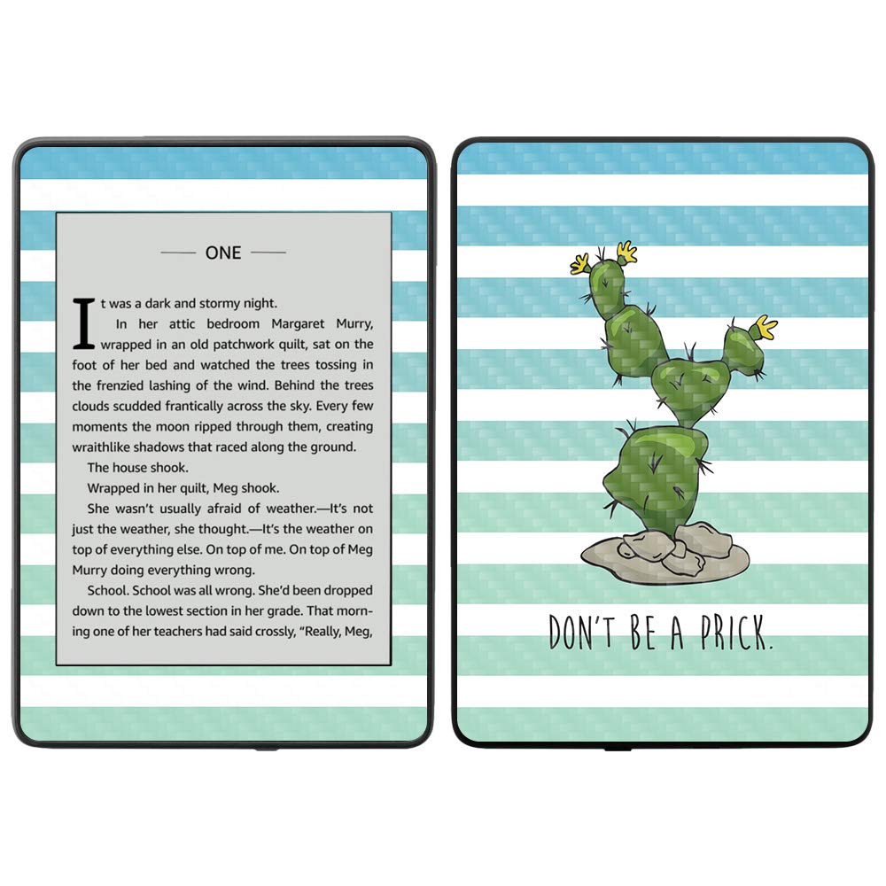 MightySkins Carbon Fiber Skin for Amazon Kindle Paperwhite 2018 (10th Gen) - Aqua Chevron Design | Waterproof Protective Cover with Durable Textured Finish | Easy to Apply & Remove | Made in USA | Perfect for Travel, Reading & Outdoor Use