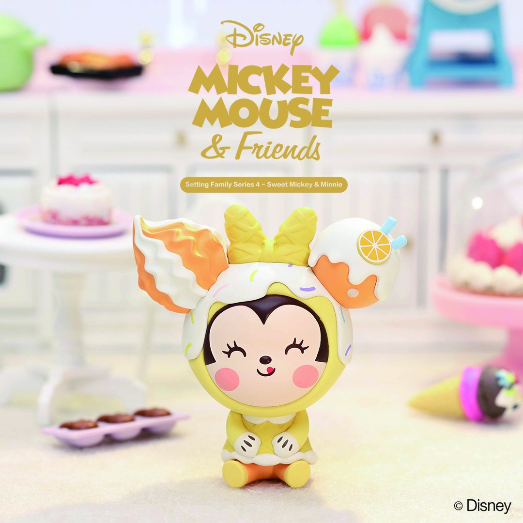 POP MART Disney Sitting Series 4 Sweet Mickey Collectible Figure - Cute Cartoon Home Decor for Disney Fans, Perfect for Shelf Display, Office Desk & Gift Giving
