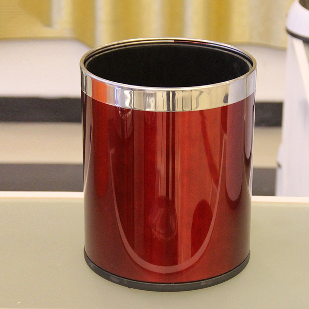 Stainless Steel Trash Can for Home & Hotel Use - Lidless Waste Bin, Garbage Can for Kitchen, Bathroom, Office & Dorm Room - Durable & Stylish Wastebasket