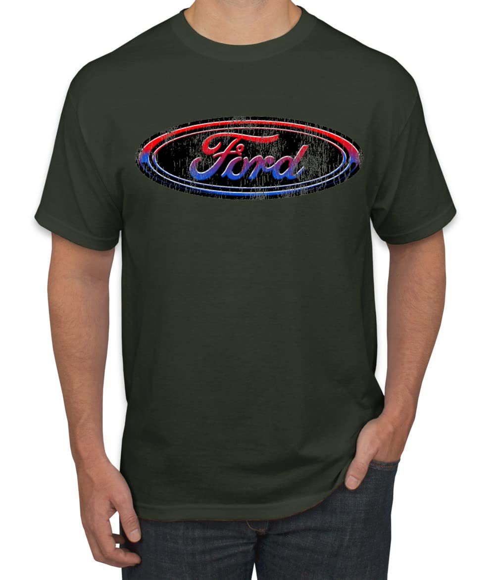 Stylish Ford Logo Graphic T-Shirt for Men - Red, Blue & Black Car & Truck Enthusiast Tee - Perfect for Casual Wear, Car Shows & Automotive Events