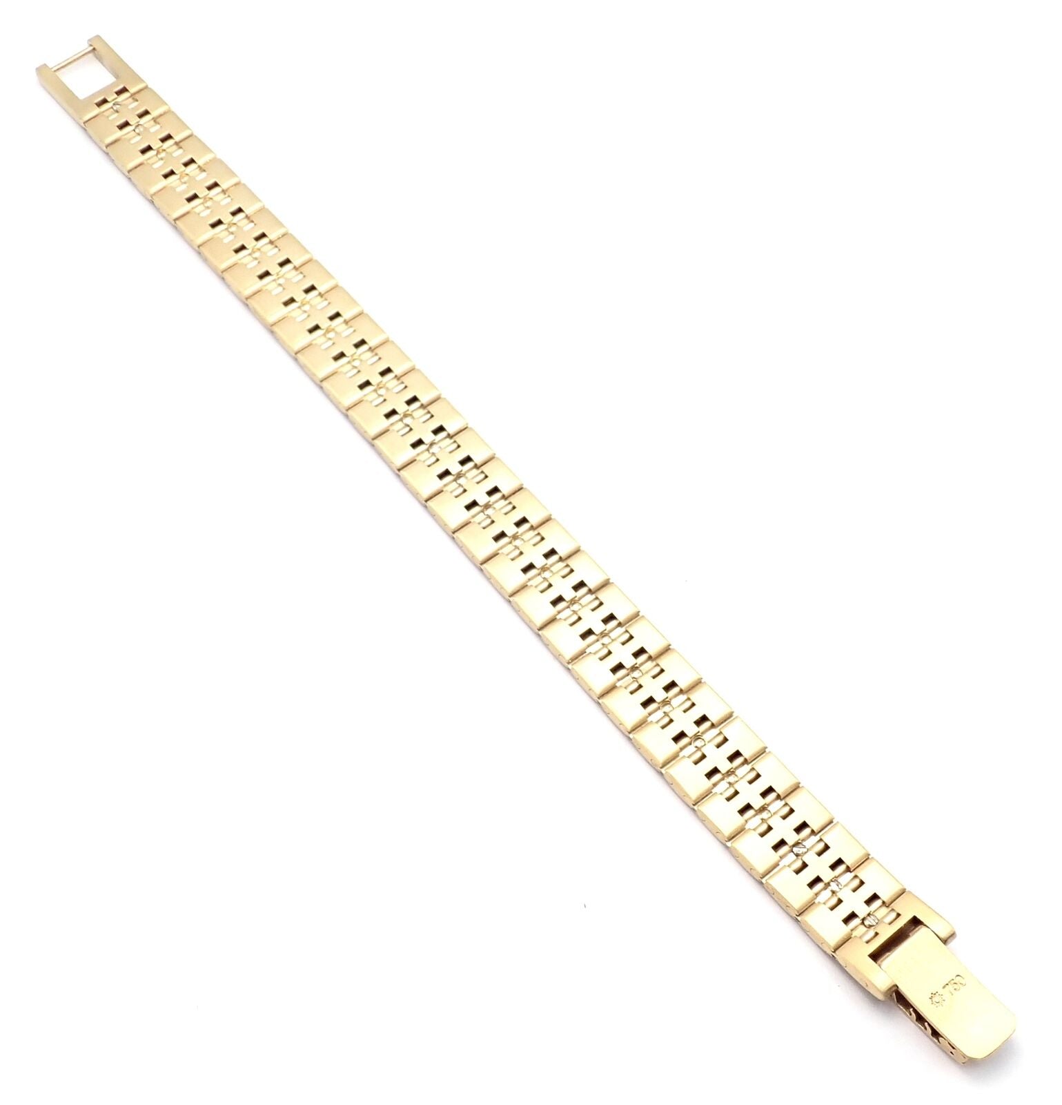 Authentic Vintage Hermes Paris 18k Yellow Gold Diamond H Link Bracelet - Luxury Jewelry for Women, Perfect for Parties, Weddings & Special Occasions