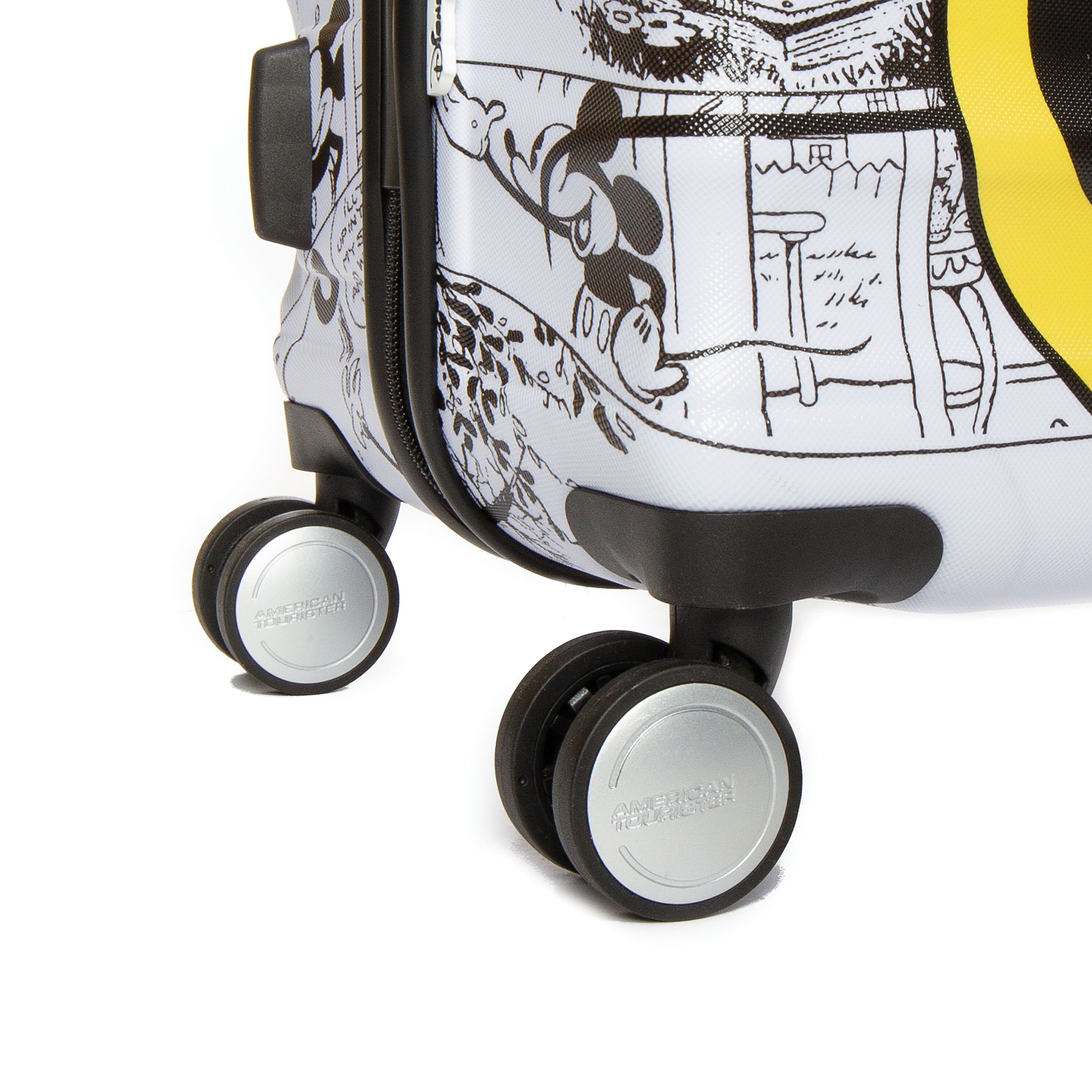 American Tourister Disney Wavebreaker Spinner Large Suitcase - Minnie Mouse Comics White Design for Travel, Vacation & Airplane Carry-On Luggage