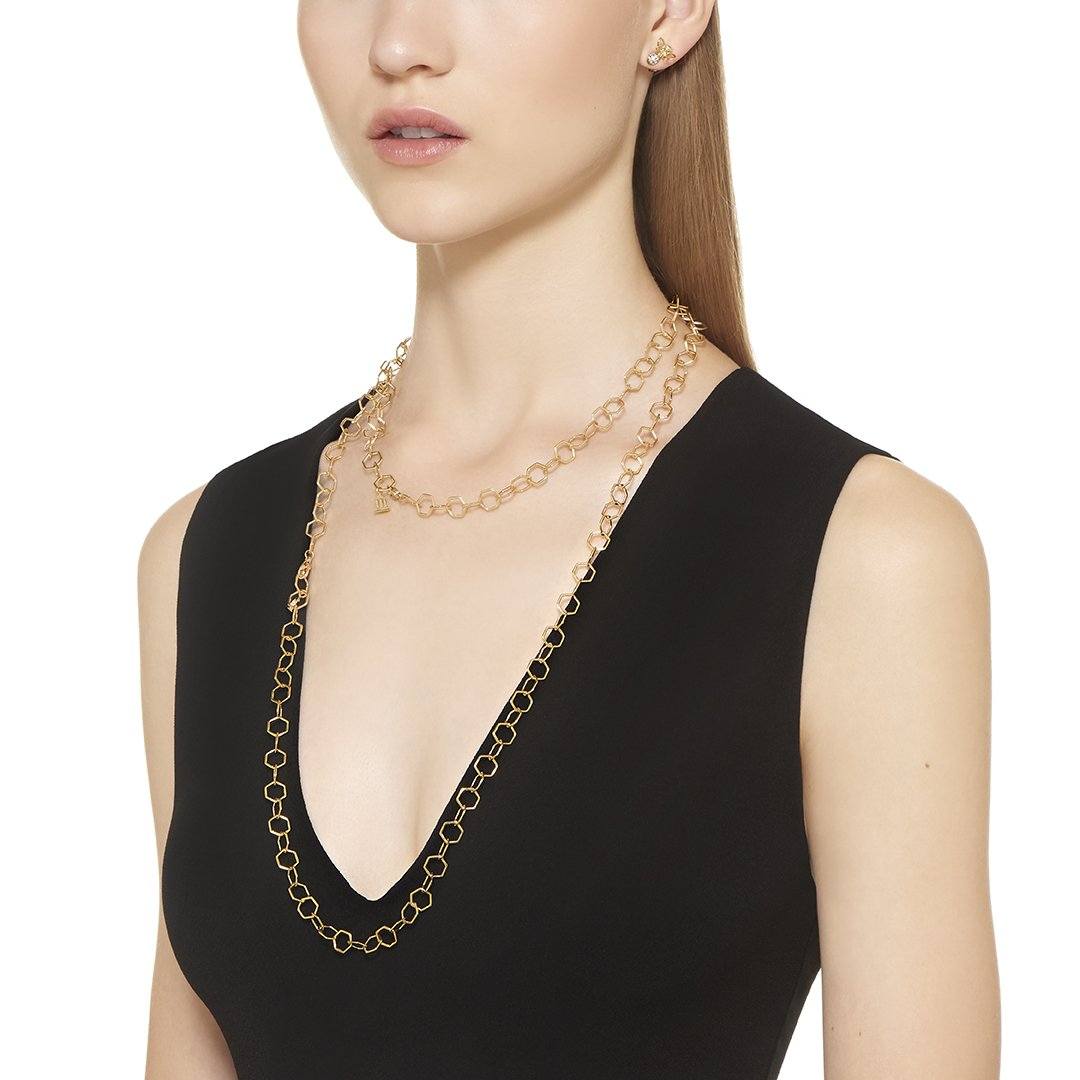 Temple St. Clair Small Beehive Chain Necklace - 18K Gold Plated Bee Pendant Jewelry for Women | Perfect for Everyday Wear, Date Nights & Gift Giving