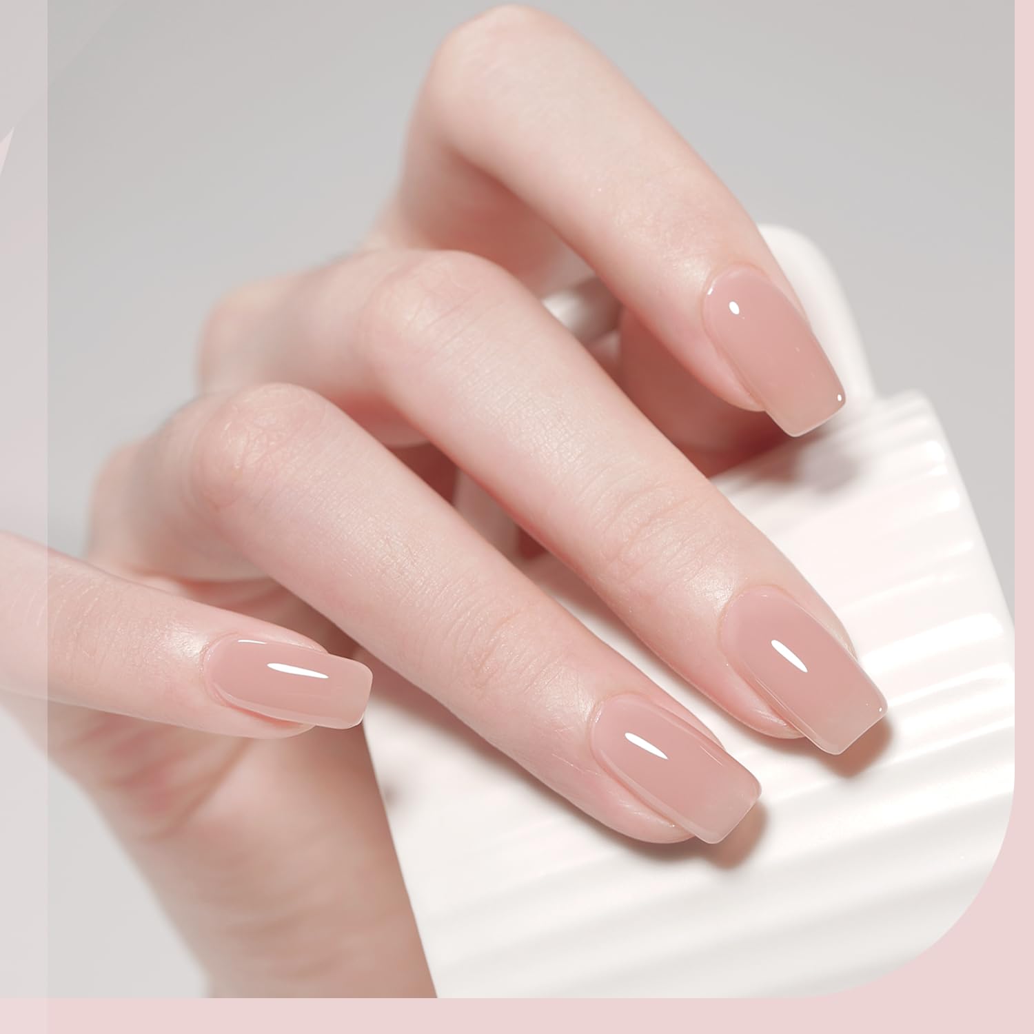 GAOY Jelly Gel Nail Polish Set - 16ml 2 Colors (2228 Nude & 2229 Glitter) Soak Off UV Gel for DIY Nail Art & Home Manicure | Shimmering Jelly Finish for Parties, Weddings & Everyday Wear