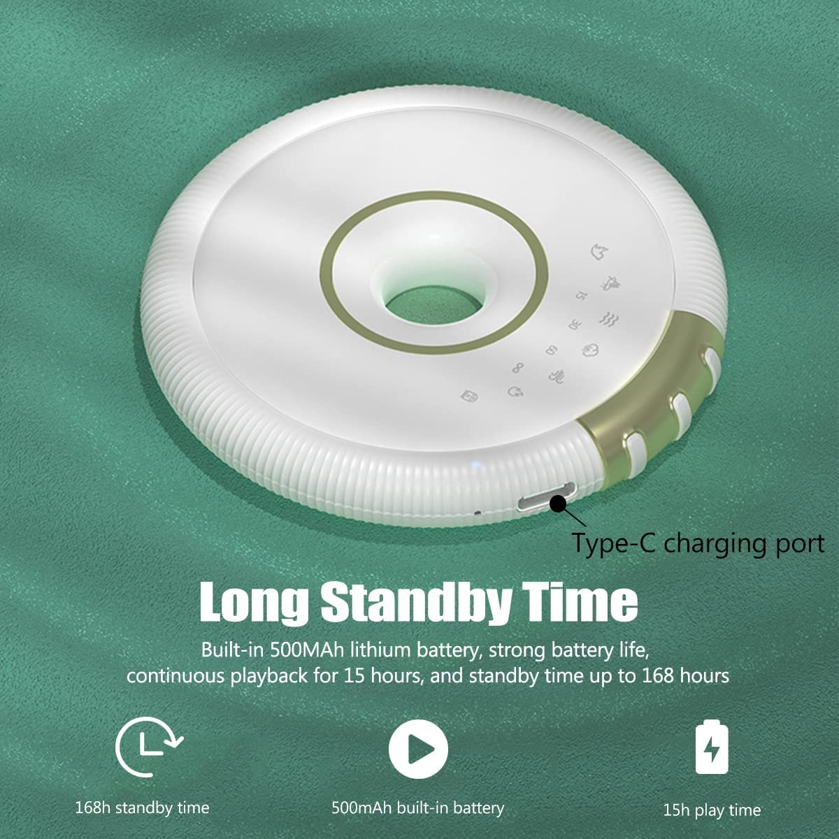 Bone Conduction Bluetooth Pillow Speaker for Sleeping - Mini Portable Under Pillow Wireless Speaker with White Noise for Side Sleepers, Adults & Kids | Perfect for Bedtime Relaxation, Meditation & Noise Cancellation (White)