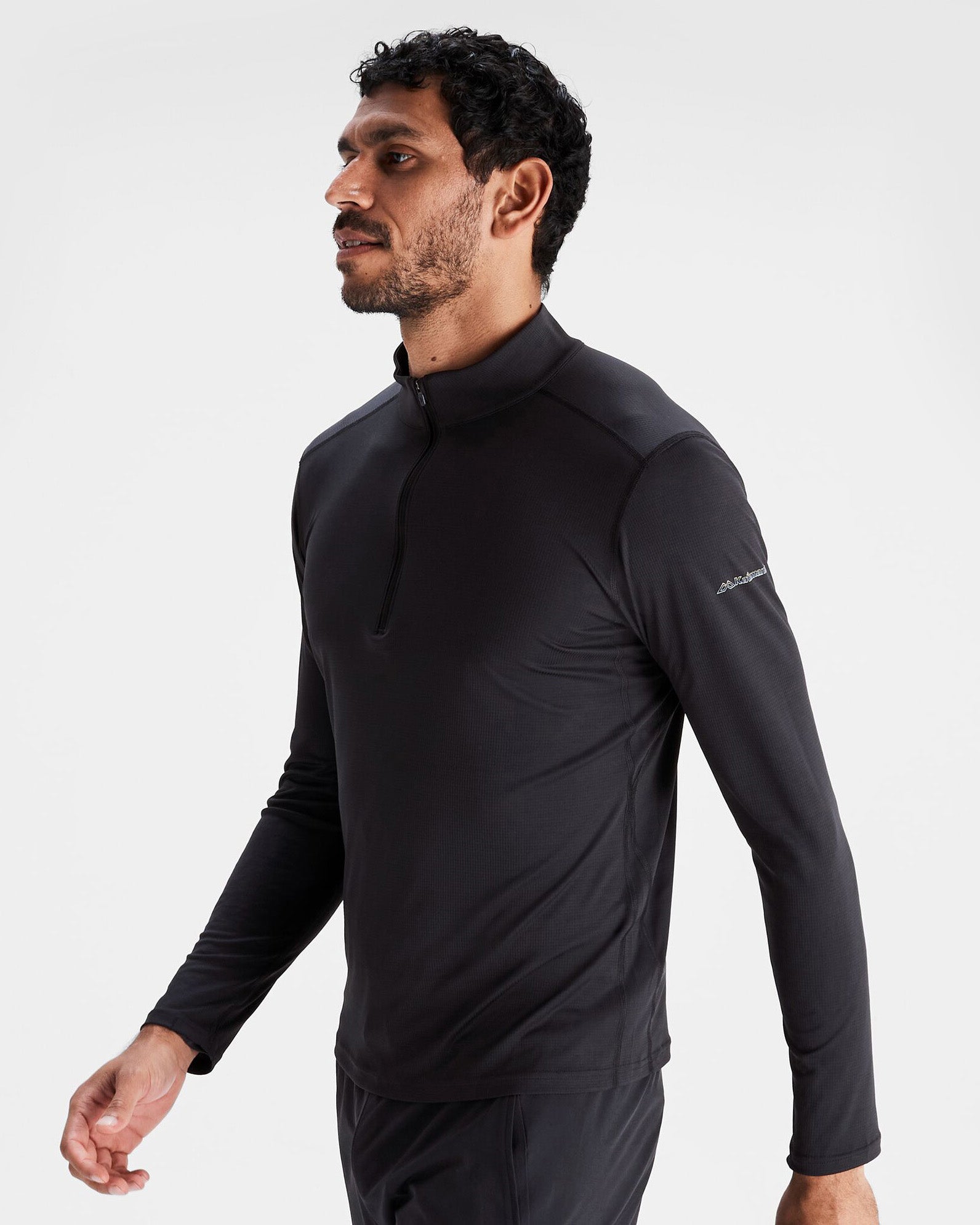 Men's Seeker Quarter Zip Pullover Fleece Jacket - Black Stingray Color for Outdoor Hiking & Casual Wear