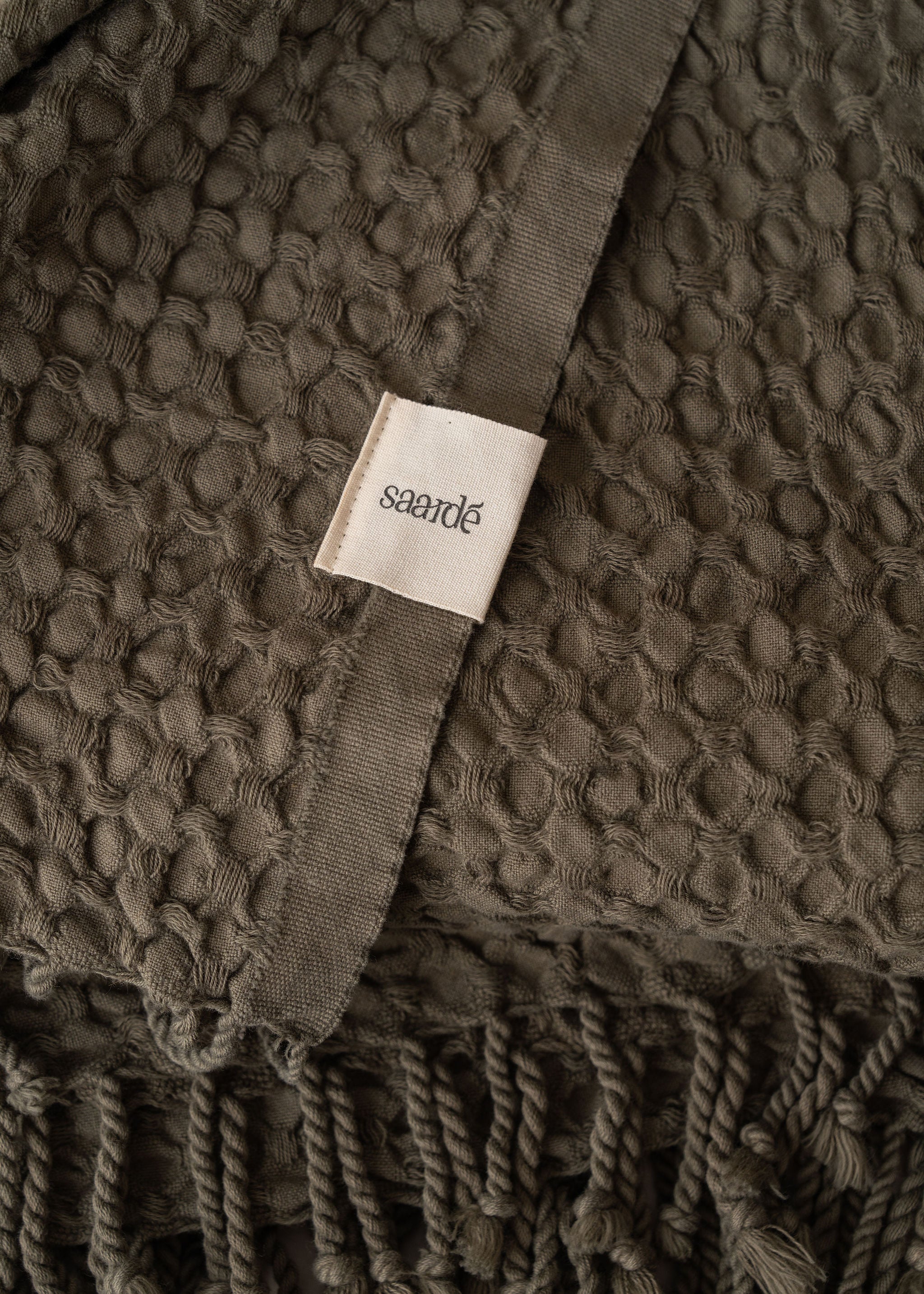 Corfu Cotton Throw Blanket | Soft Olive Green Cozy Throw | Perfect for Sofa, Bed, and Outdoor Picnics