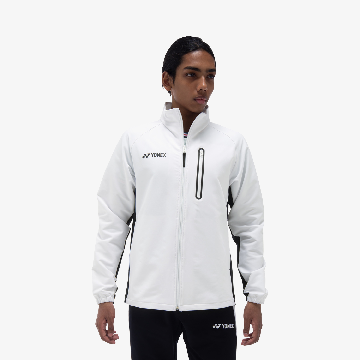 Yonex Men's Warm Up Jacket 50148 - Lightweight Tennis Training Jacket for Men in White | Perfect for Gym, Running & Outdoor Sports