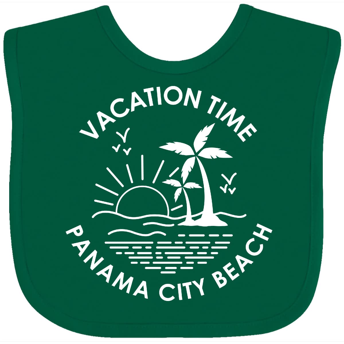 Vacation Time in Panama City Beach Baby Bib - Soft Cotton Drool Bib for Infants & Toddlers - Perfect for Beach Trips, Travel & Everyday Use