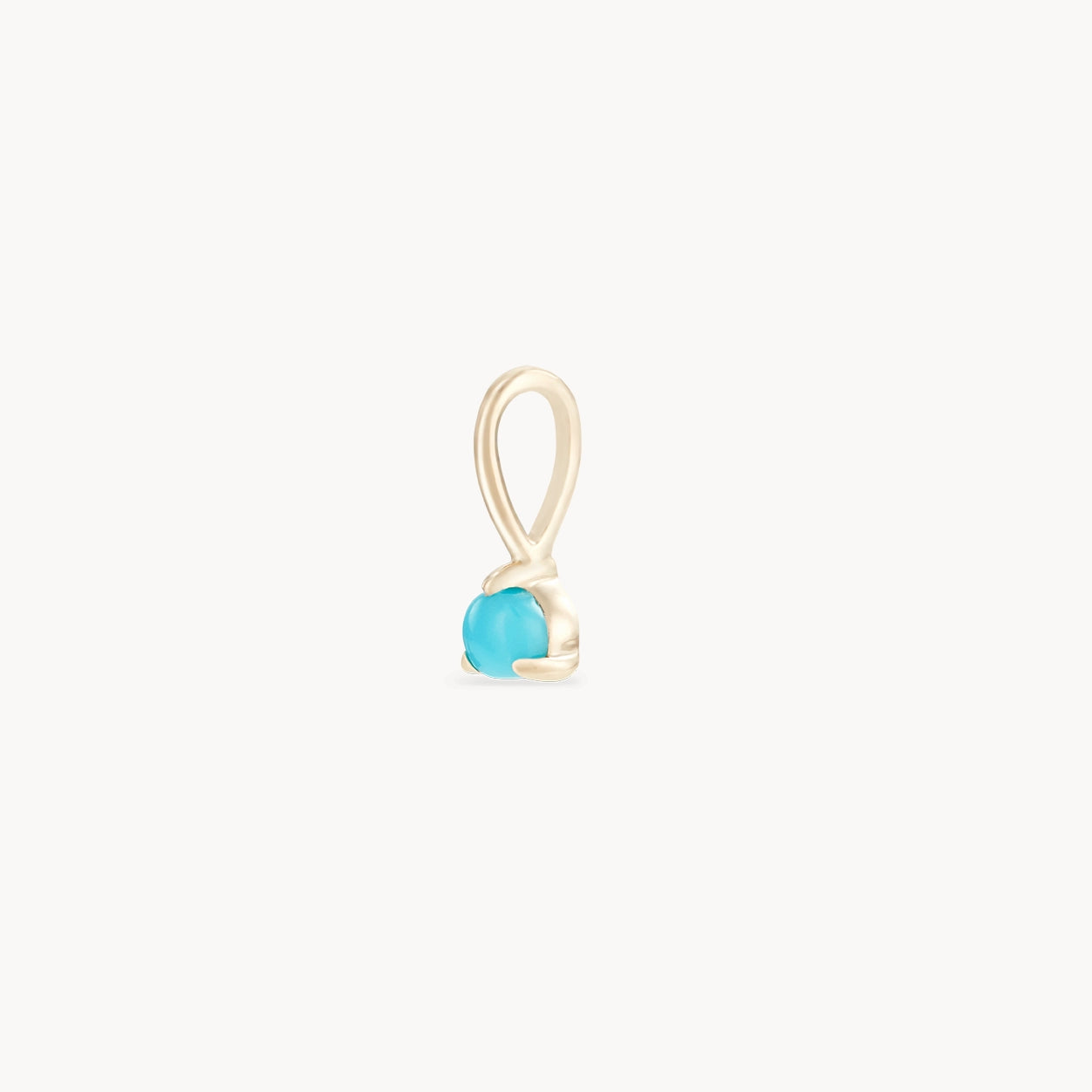 10K Yellow Gold December Birthstone Charm with Turquoise – Perfect for Necklaces, Bracelets & Jewelry Gifts
