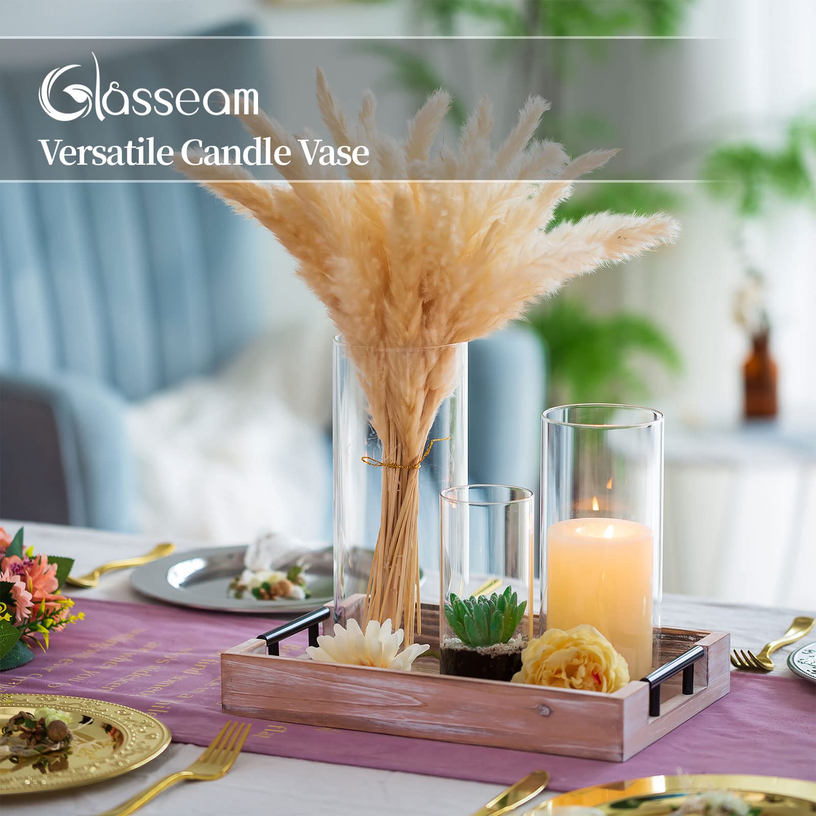30-Piece Clear Glass Cylinder Vase Set - Modern Hurricane Candle Holders for Wedding Centerpieces, Floating Candles & Flower Arrangements - Bulk Cylinder Vases for Home Decor, Party & Event Table Decorations