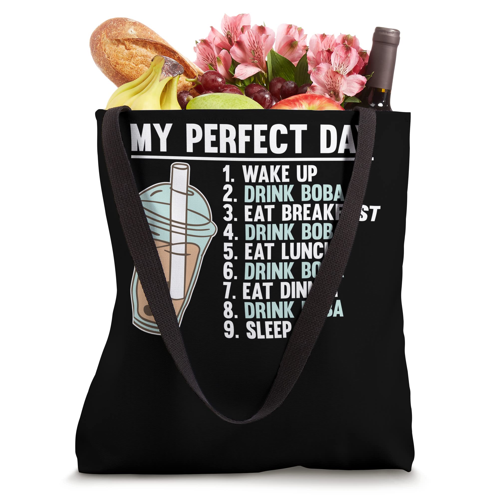Stylish Bubble Tea Tote Bag - Reusable Grocery Shopping Bag with Cute Boba Drink Design | Perfect for Tea Lovers, Grocery Trips & Beach Outings