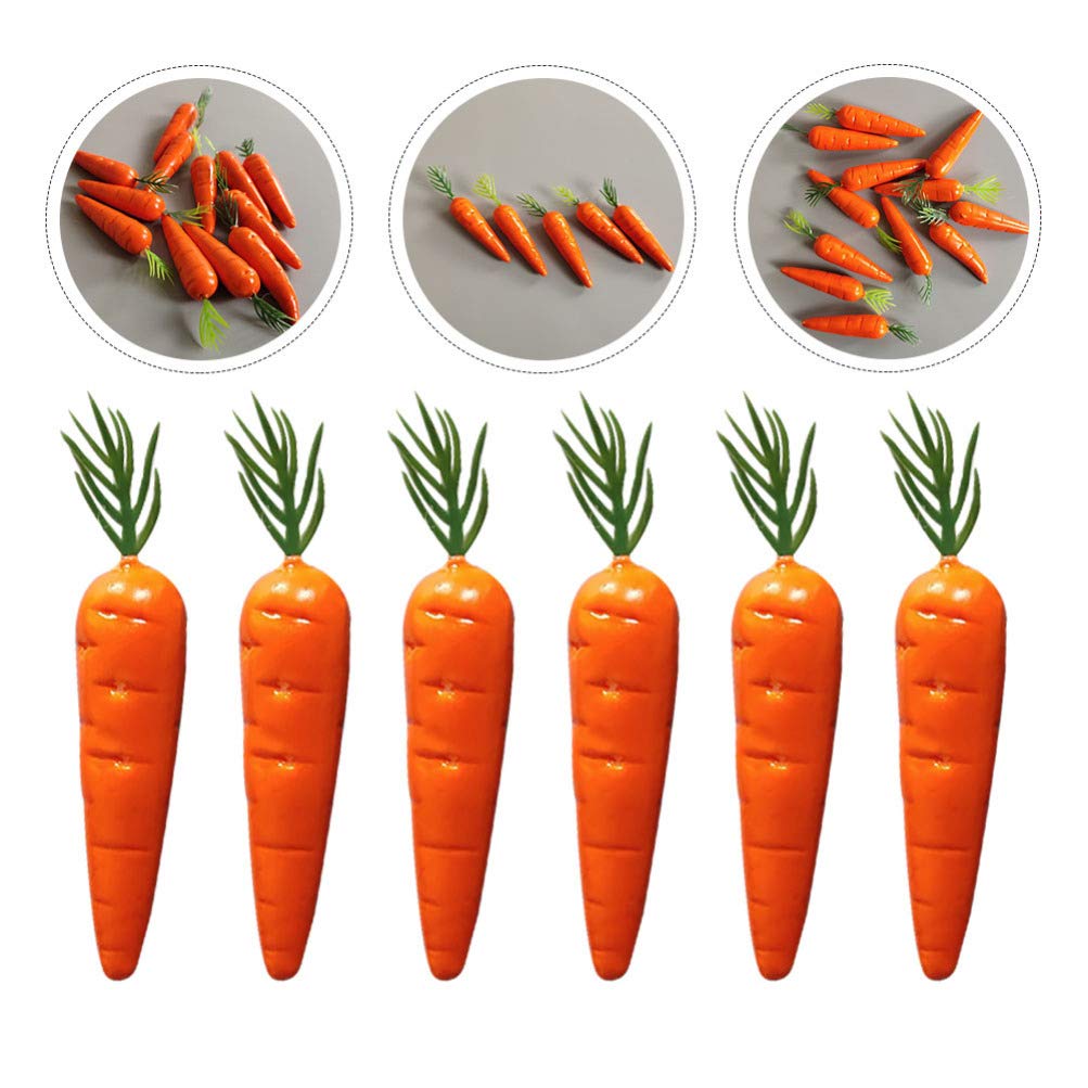 25PCS Mini Artificial Carrots for Crafts - 2.4x0.6 Inch Fake Carrots, Easter Decorations, Landscape Models & DIY Scenes - Perfect for Easter Baskets, Fairy Gardens, and Table Centerpieces