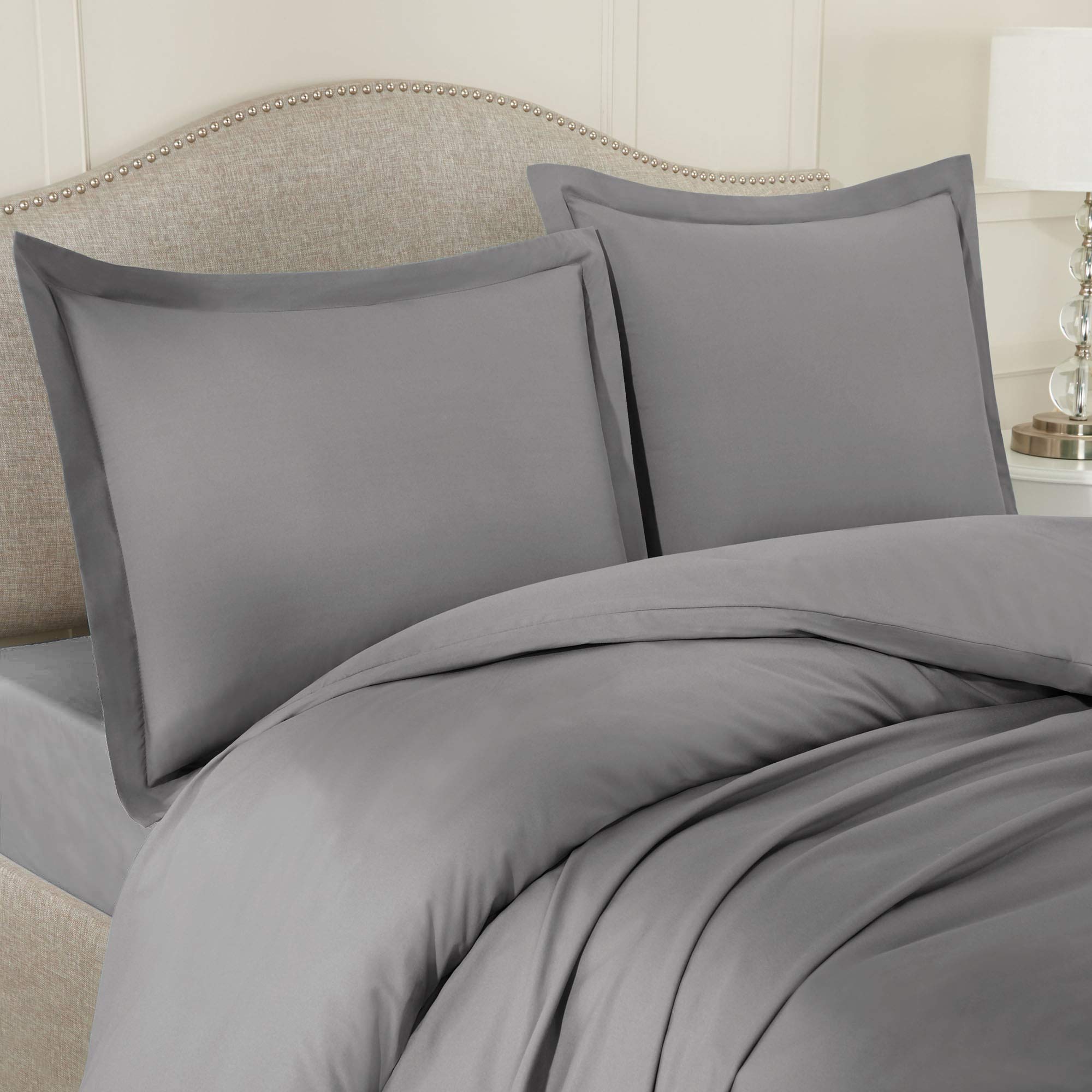 Premium King Size Bedding Set with Comforter - Soft Microfiber Duvet Cover, Comforter & 2 Pillow Shams - Gray Luxury Bedding for Master Bedroom - Perfect for Cozy Nights & Hotel-Style Comfort