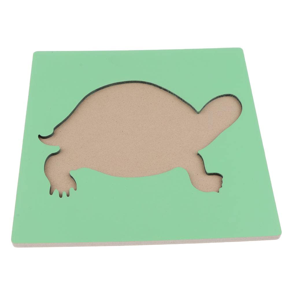 Montessori Wooden Animal Jigsaw Puzzle - Educational Toys for Kids & Toddlers - Tortoise, Elephant, Lion - Learning Games for Preschool & Home Schooling