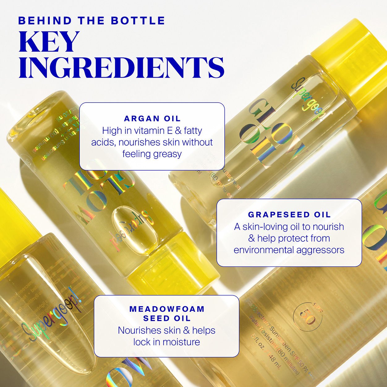 Supergoop Glow Oil SPF 50 Sunscreen - Broad Spectrum UVA/UVB Protection, Hydrating & Glowing Face & Body Oil - Perfect for Beach, Pool & Outdoor Activities