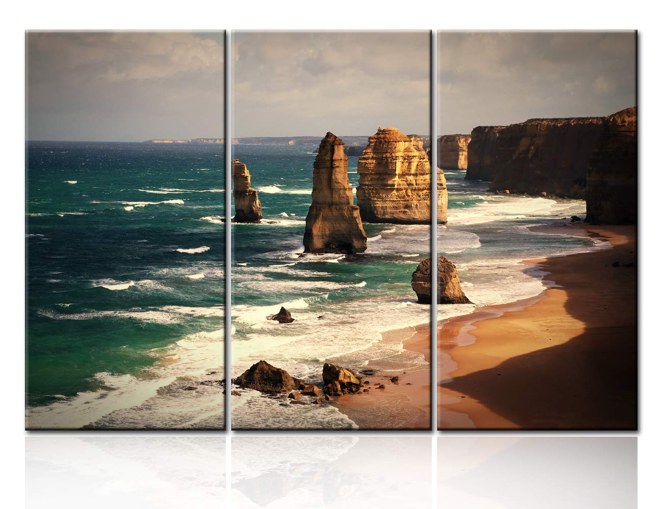 3-Piece Wall Art Set - 12 Apostles Australia Landscape Painting Canvas Print (28''x42'') - Modern Home Decor for Living Room, Bedroom & Bathroom - Perfect for Coastal & Nature-Inspired Interior Design