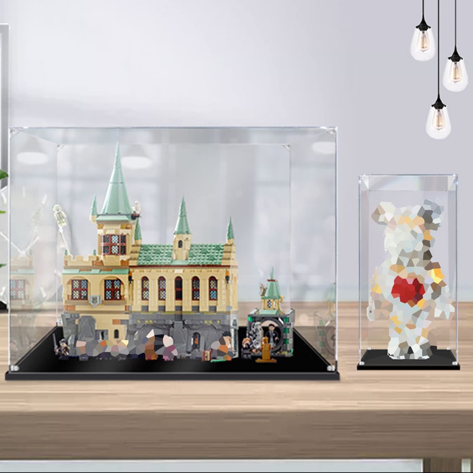 Clear Acrylic Display Case - Dustproof Protection Box for Models, Toys & Figures - 20x40x30CM Self-Assembly Showcase Cube Stand - Perfect for Collectibles, Retail Displays & Home Decor