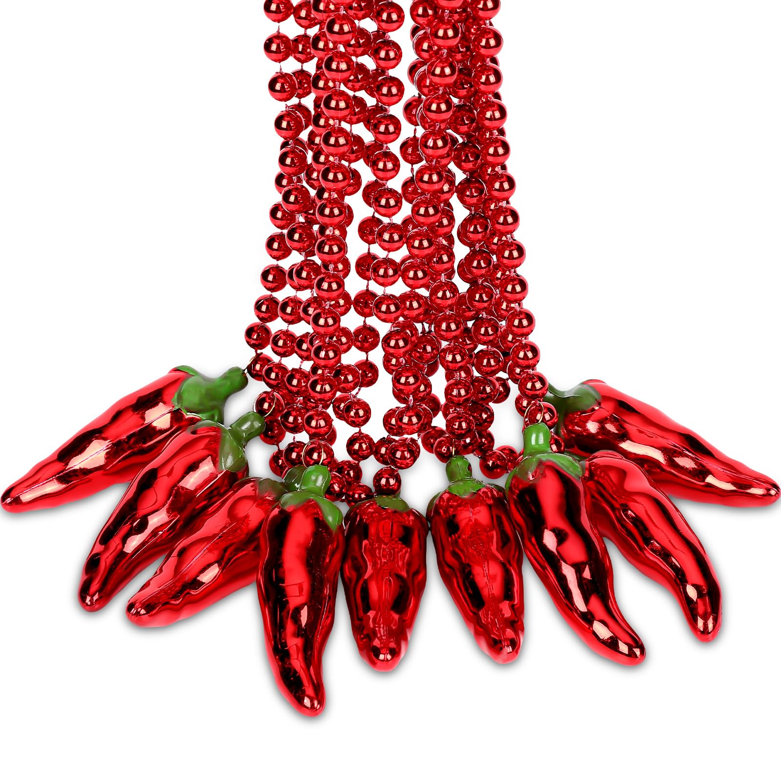 Tigeen Chili Pepper Beaded Necklaces - Colorful Mexican Party Favors for Cinco de Mayo, Fiesta & Mardi Gras Celebrations - Perfect for Festive Decor, Themed Parties & Cultural Events